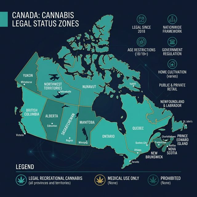 Map of Canada showing sweepstakes casino legal status by province 2025