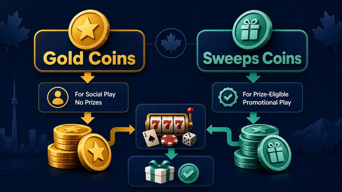 Gold Coins and Sweeps Coins model for Canadian sweepstakes casinos