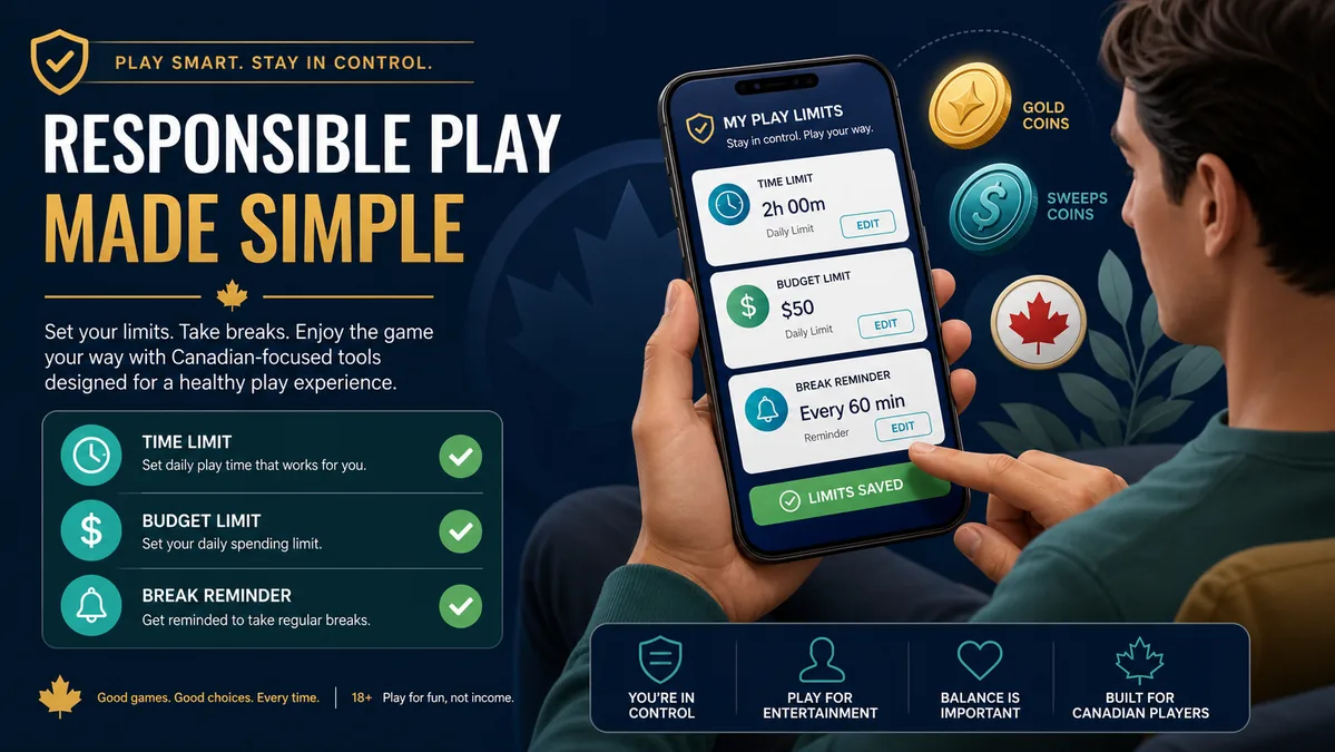 Responsible sweepstakes casino play boundaries for time purchase and redemption limits